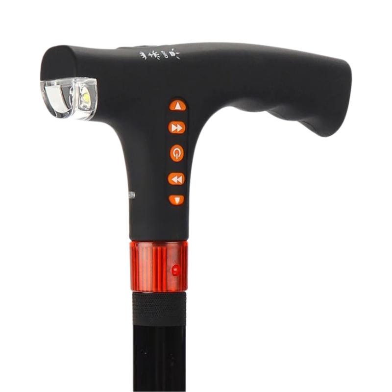 Multi-Function LED Alarm Radio Crutch